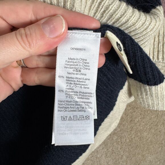 Madewell Glenbrook Sweater Womens XXS 2XS Purple Half‎ Zip Colorblock Wool Blend - Picture 7 of 9